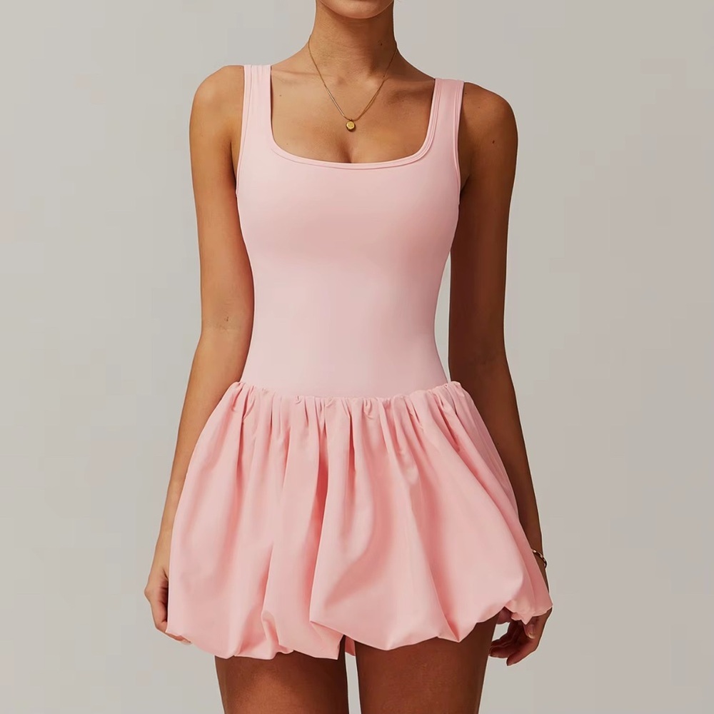 Pink Athletic Bubble Skirt Outfit - Picture 2 of 7